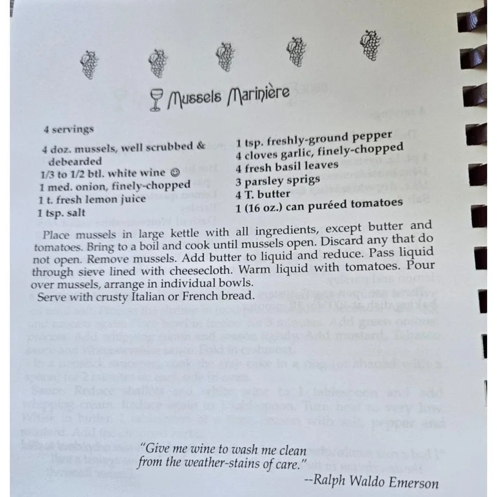 W I N O S Cook With Wine Recipe Book by Bonnie Jesseph Spiral Bound